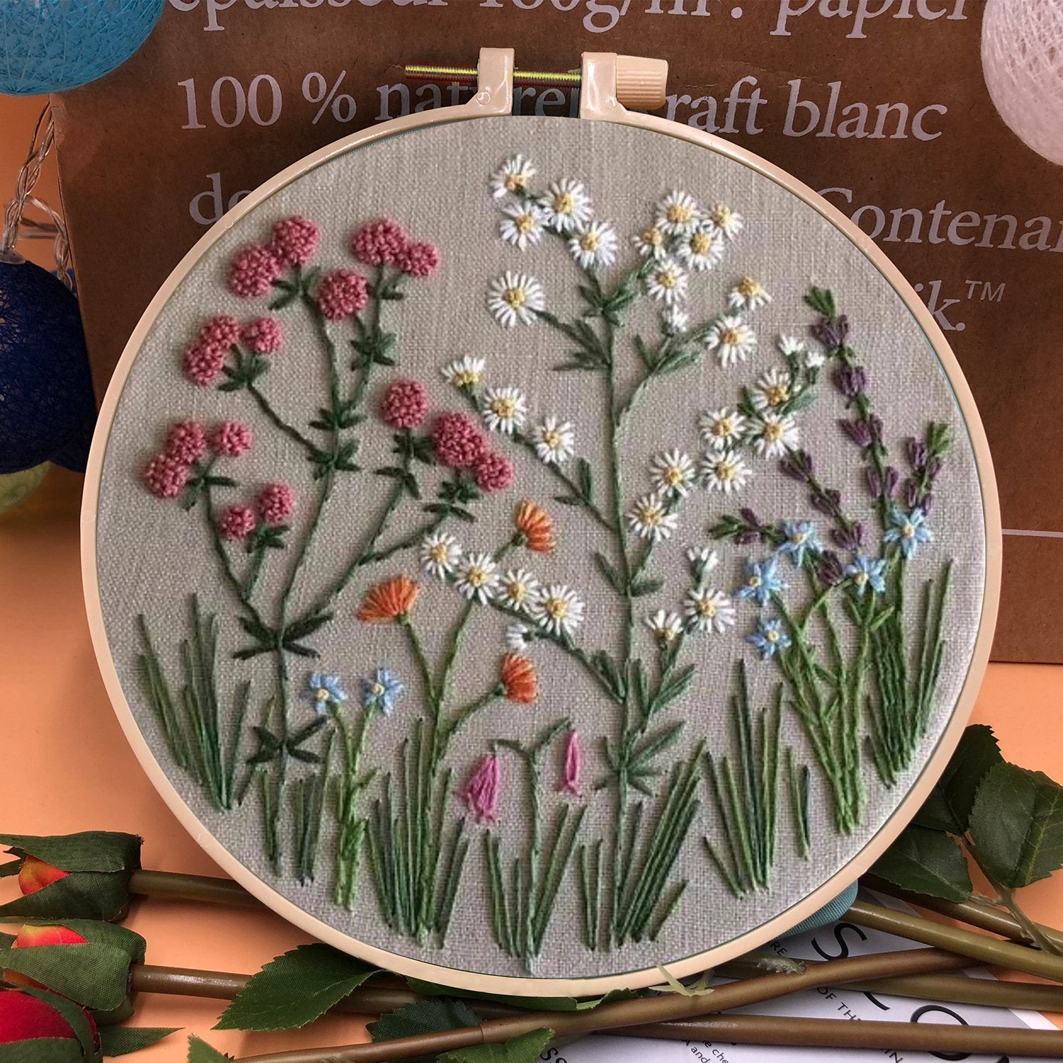 49% OFF - Perfect Gift - Embroidery  Hoop Flower Kit for Beginner