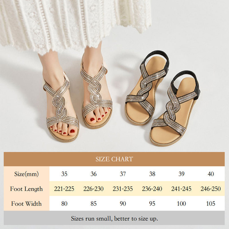 🔥 Anti-skid Soft Sole Rhinestone Wedge Heel Sandals