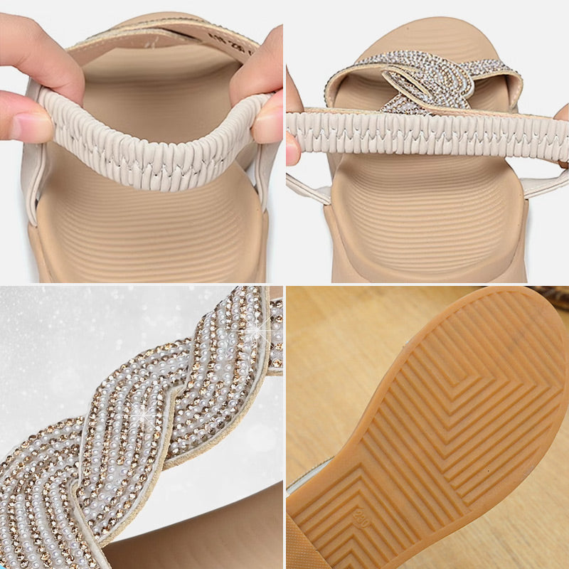 🔥 Anti-skid Soft Sole Rhinestone Wedge Heel Sandals