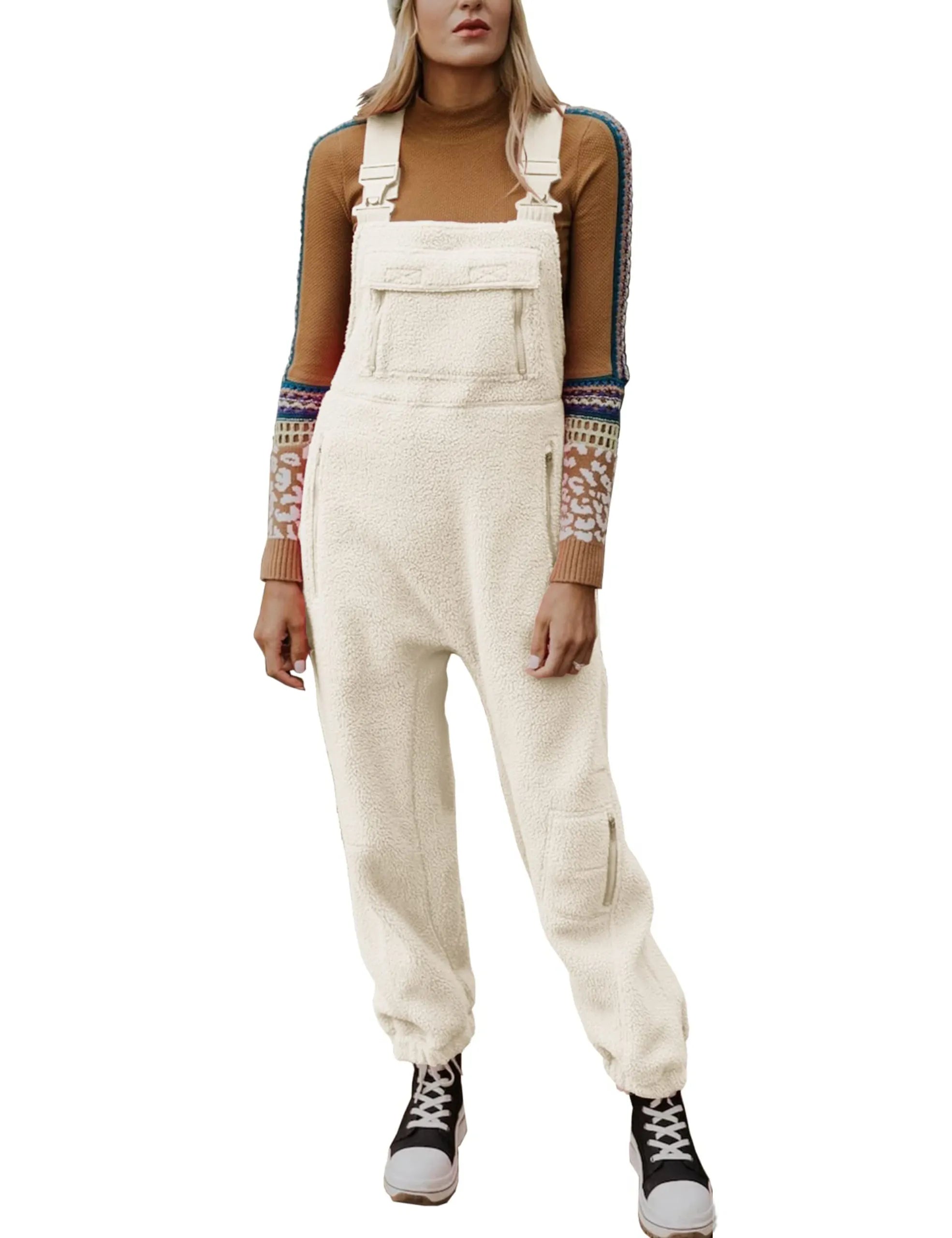 🎁🎁🎁New Year's Sale 49% off-WINTER SALE WOMEN'S FLEECE WARM OVERALLS LOOSE CASUAL JUMPSUITS✨BUY 2 FREE SHIPPING
