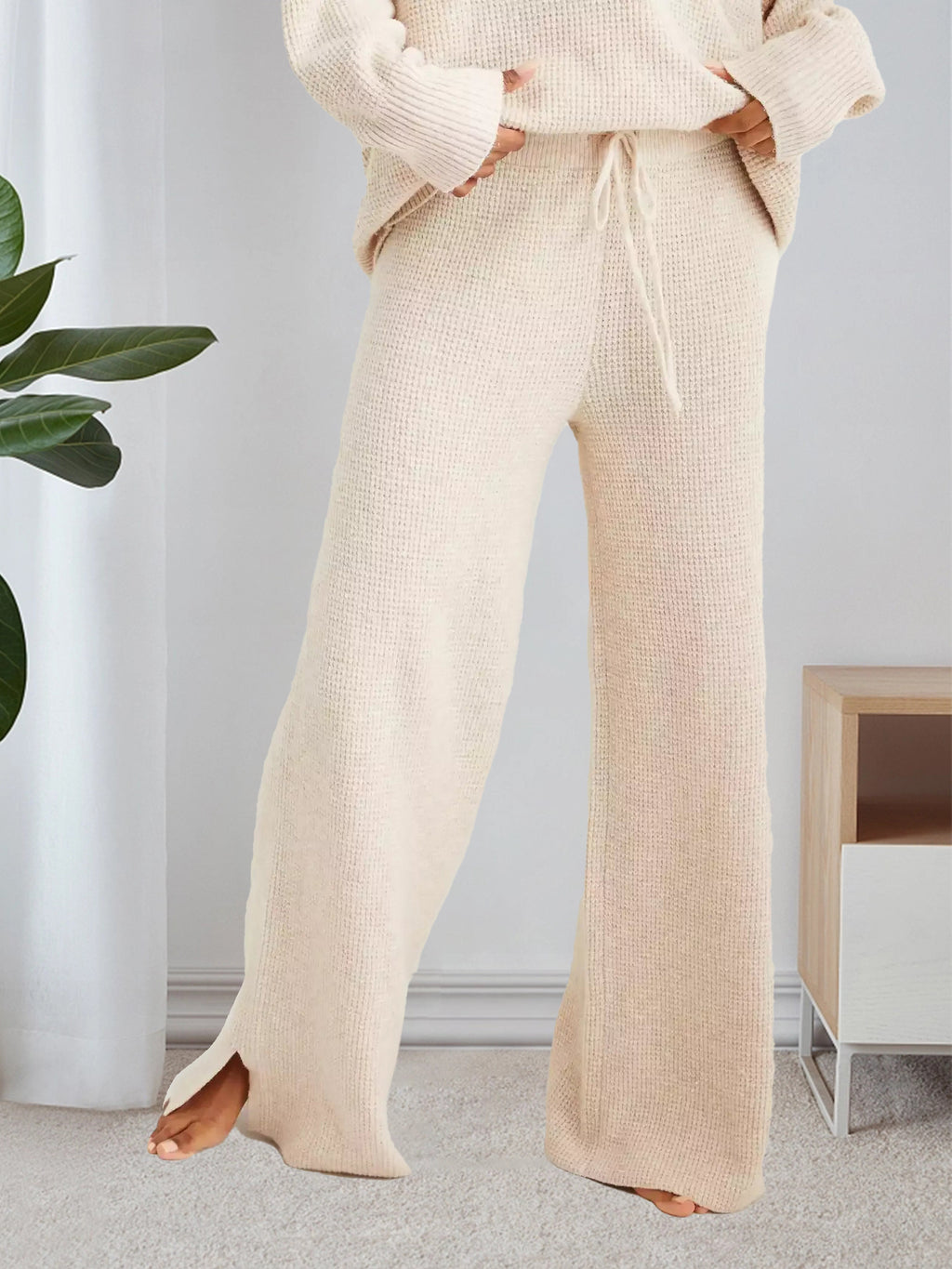 Half Zip Waffle Sweater Set (Buy 2 Free Shipping)