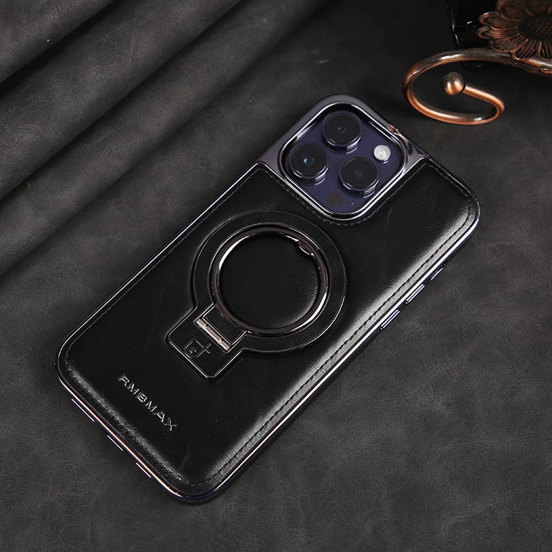 Luxury Leather Invisible Stand Case for iPhone