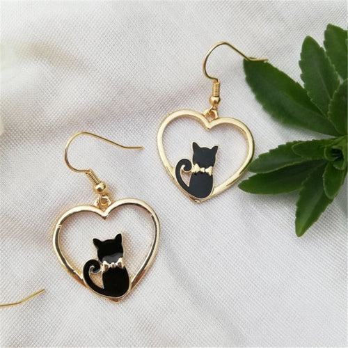 2023 New Funny Small Black Cat Earring for Women Girl Fashion Cute Animal Earrings Fashion Party Jewelry Gifts Wholesale