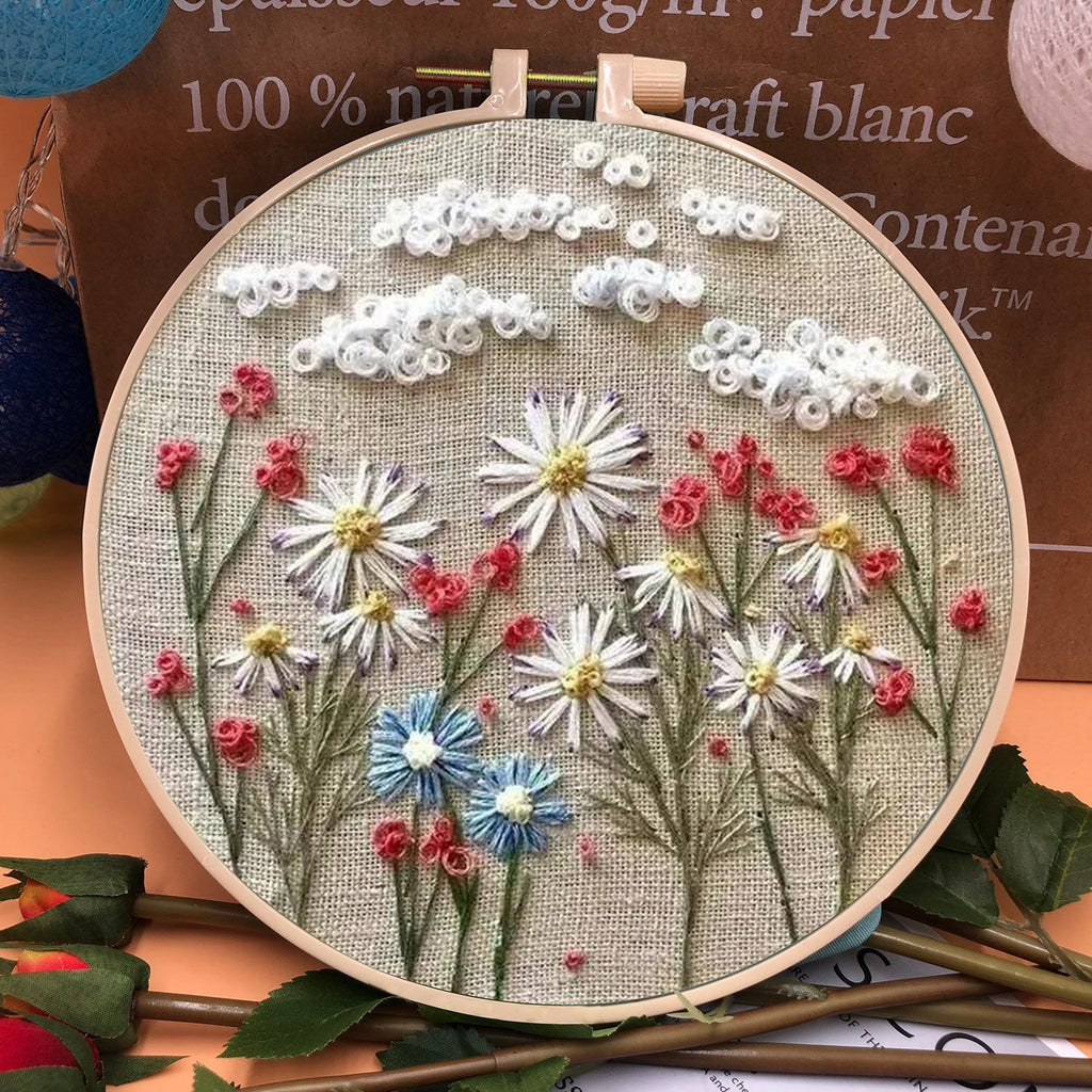 49% OFF - Perfect Gift - Embroidery  Hoop Flower Kit for Beginner