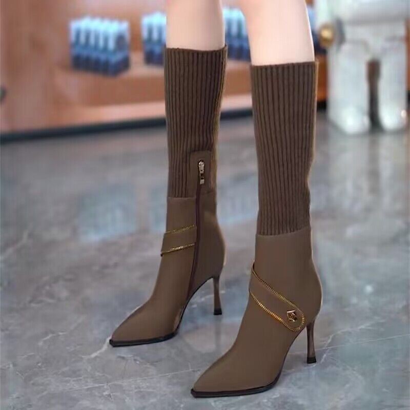❄Knitted Long Lointed Toe Stiletto Boots